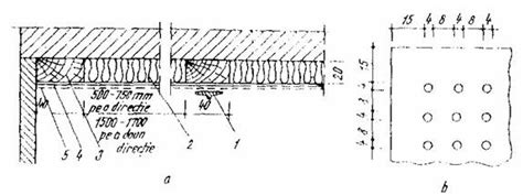 Schema unei planșee din beton armat consolidate cu fibre de carbon