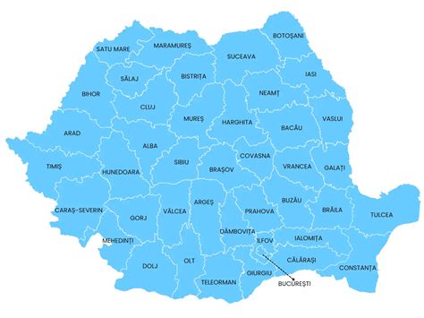 Harta României cu sediul Palatului Victoria în București