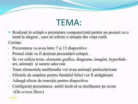 Banner de introducere a prezentării: nume, temă, obiective