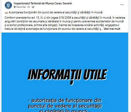 Infografic: Flux de lucru pentru autorizarea funcționării mașinilor de ridicat