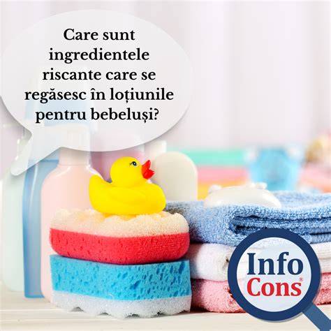 Infografice: ingrediente comune in loțiuni pentru bebeluși și riscurile asociate