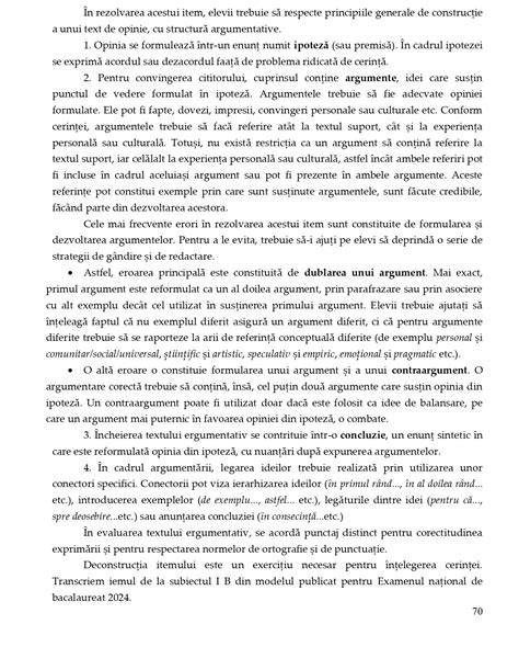 Infografic: structura subiectelor la limba maternă Bac 2026