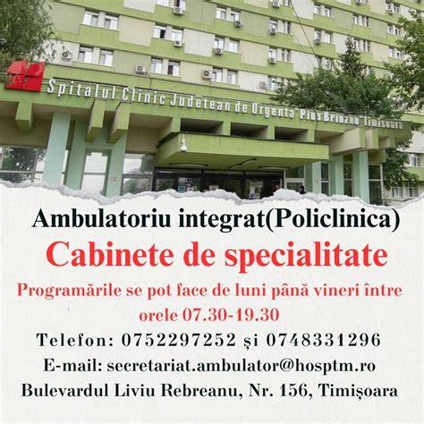 Infografic: structura ambulatorului integrat cu cabinete de specialitate
