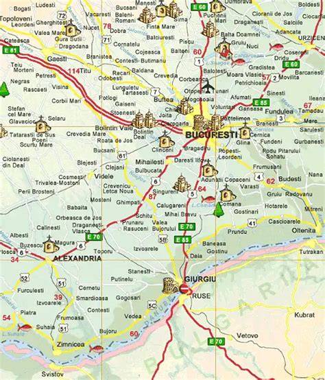 Harta zonei Ocna Șugatag cu principalele puncte turistice și baze de tratament