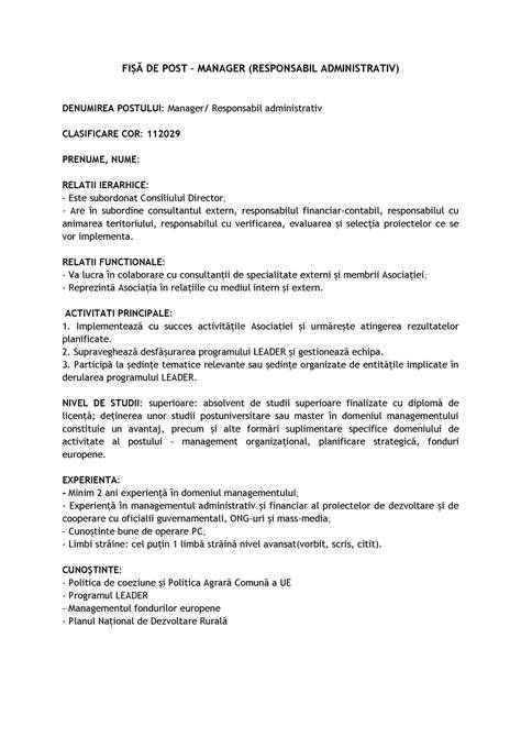 Schema: Fluxul de crearе/actualizare fișă postului în organizație