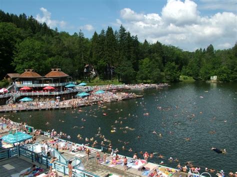 Harta si imagini Sovata, Lacul Ursu, floatarea nămolului
