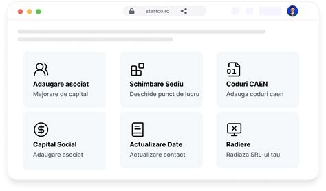 Infografic: Procesul online de modificare a datelor firmei cu StartCo