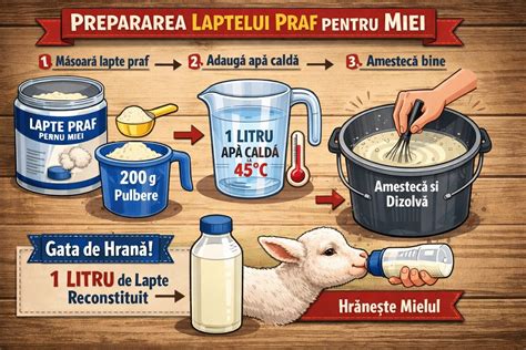 Infografic: pași de preparare siguri a laptelui praf