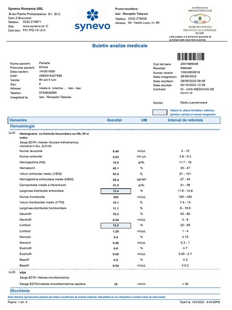 Analize de sânge pentru anemie