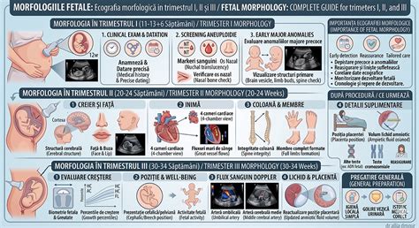 Infografic: etape morfologie fetală trimestrul II