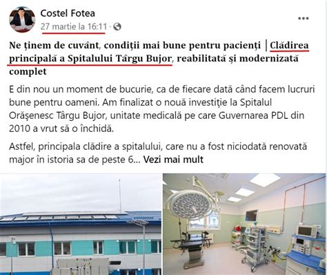 Infografic: Organizarea secțiilor Spitalului Orășenesc Tg Bujor