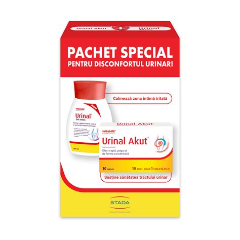 Infografic cu modul de administrare a Urinal Akut