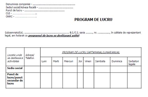 Schema programului de lucru inegal