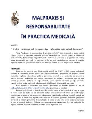 Schema de responsabilitate juridică în cazuri de malpraxis și ucidere din culpă în unități spitalicești