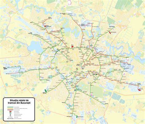 Harta liniilor principale de transport din București în proximitatea Maternității Bucur
