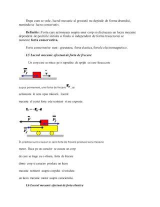 Infografic: relatie dintre forta, deplasare si lucru mecanic (unghiul dintre vectori si efectul pe energia cinetica)