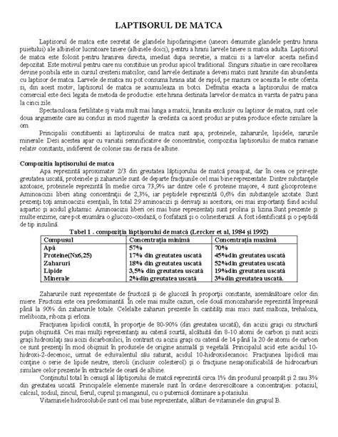 Imagine: Panou informativ despre compoziția lăptișorului de matcă, regulactină, 10-HDA, vitamine și aminoacizi