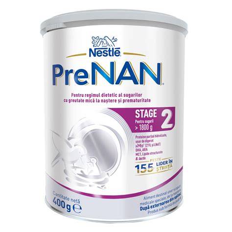 Infografic: Compozitia PRE NAN Stage 2, valori nutritive, ingrediente si recomandari de utilizare