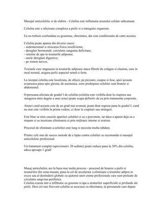 Infografic: Procesul celular al celulitei si cum actionează masajul anticelulitic