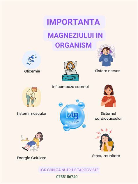 Grafic despre rolul magneziului in organism: enzimatic pathways, energia celulara, relaxarea musculara