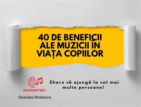 Infografie: beneficii ale muzicii în dezvoltarea copiilor