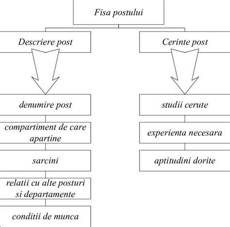 Schema de conţinut a fişei postului