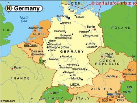 Harta dialectelor germane din Germania