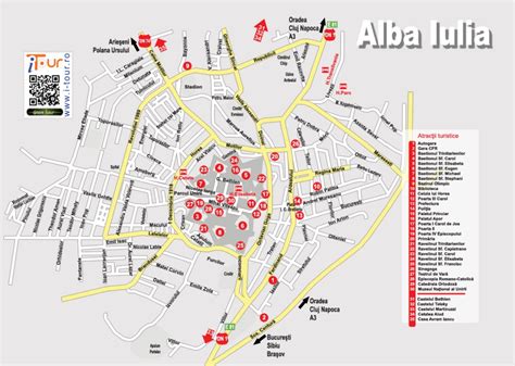 Harta locală a Alba Iulia cu locația Clinicii Elysee