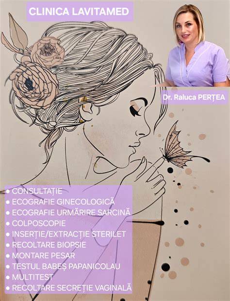 Infografic: traseu de îngrijire ginecologică privat (consultatie, investigații, tratament, monitorizare sarcină)
