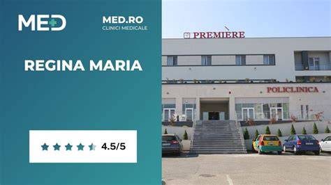 Imagine a unei clinici Regina Maria cu logo si interior modern