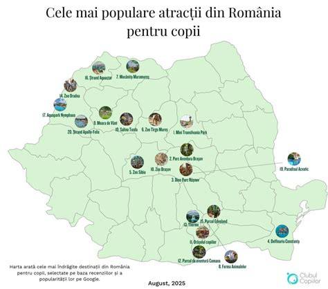 Infografic: harta principalelor atracții pentru copii în Constanța