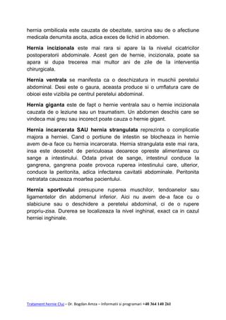Infografic - procesul herniei ombilicale si tipuri de tratament