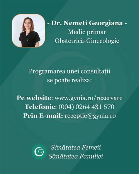 Infografic: traseul profesional al Dr. Nemeti Georgiana si principalele domenii de competență în obstetrică-ginecologie