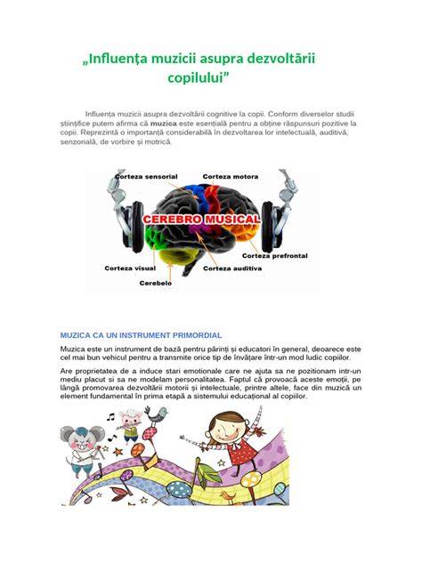 Infografic despre legătura muzicii, bebelușilor reali și dezvoltării lingvistice