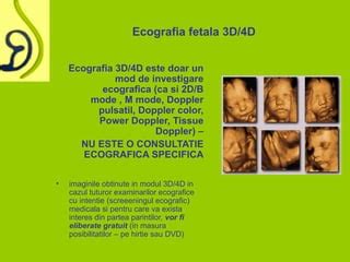 Ilustratie morfologie fetala 2D si 3D/4D
