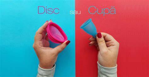Diagrama comparativă disc- vs cupa menstruală