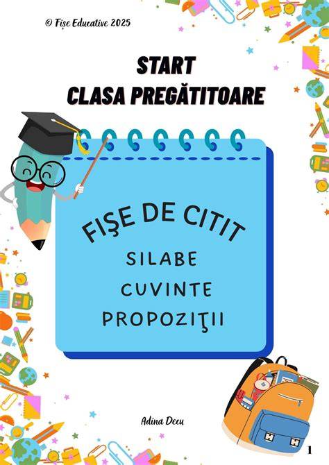 Pagini interioare cu exerciții de scris și citit pentru clasa I