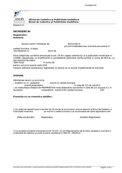 Grafic de priorități OCPI pentru intabulare