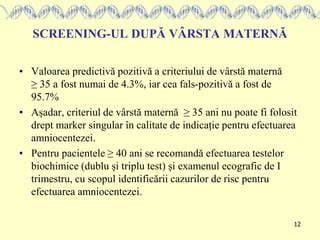 Schema testelor de screening și monitorizare pe trimestre