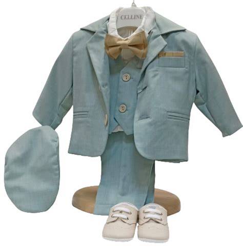 Costum botez baieti brodat manual - cod X001: imagine produs
