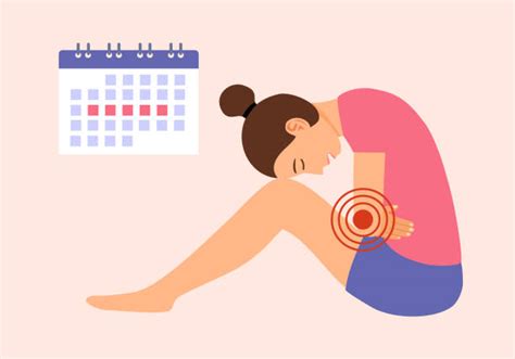 ilustrație cu o femeie experimentând crampe menstruale