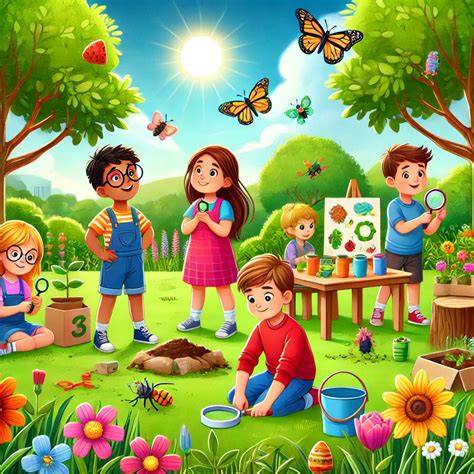Imagine: grup de copii în activități educative