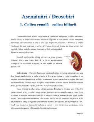 Infografie: mecanismul colicii renale, localizarea pietrelor și etapele călătoriei pietrei prin tractul urinar