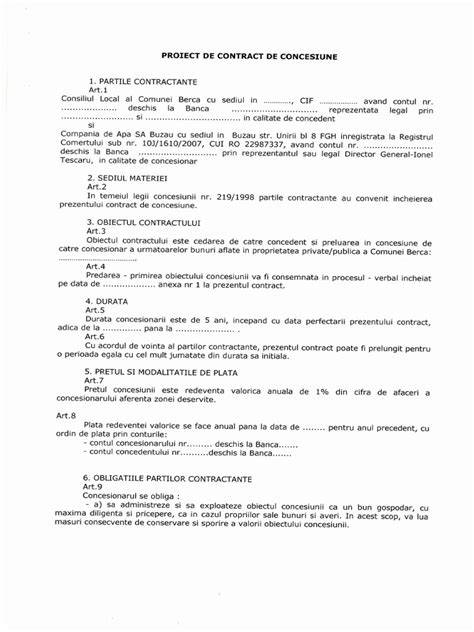 Diagramă: componentele unui contract de concesiune (concedent, concesionar, bunul concesionat, redevența, durata, condiții de plată)
