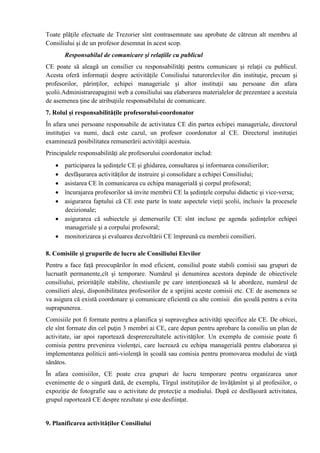 Flux de lucru al consiliului profesoral