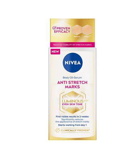 NIVEA Luminous630 Anti-Stretch Mark Body Oil Serum - infografic despre modul de aplicare