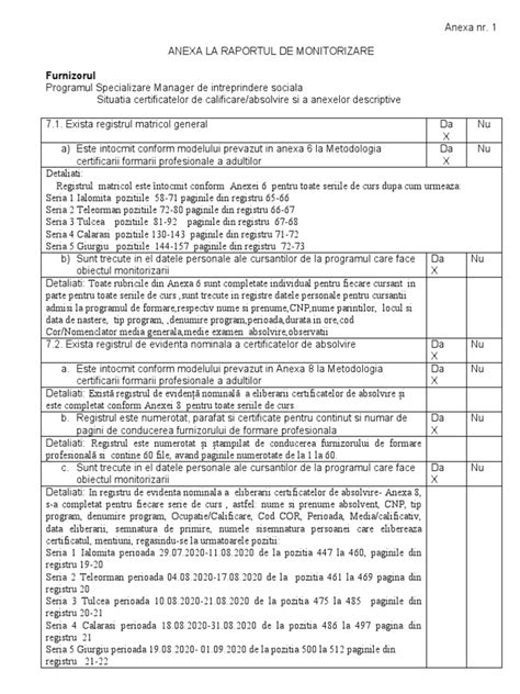 Schema Monitorizare: regim de analize pe trimestre