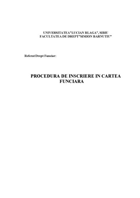 Schema procesului de înscriere în cartea funciară