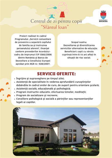 Infografic: Obiectul serviciului de catering pentru centru de zi
