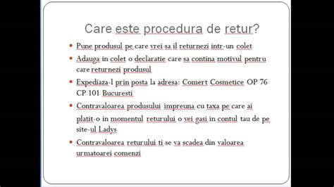 procedura retur produse